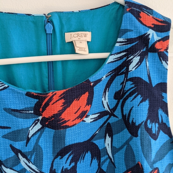 J. CREW blue floral dress size 16 - Picture 4 of 6